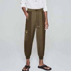 ME + EM Satin barrel leg crop jogger